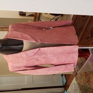 Pamela Mccoy pink leather animal print jacket, nwt. Size M.